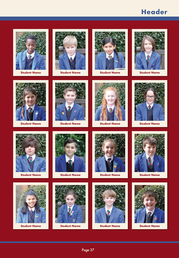 Triple - Burgundy + Royal Blue - Ivory School Yearbook